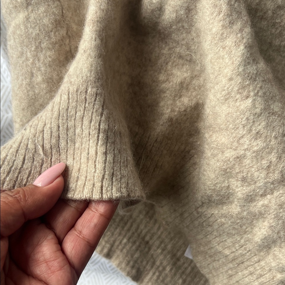 Reformation jeans cashmere  Taupe Crew Neck Sweater - Picture 8 of 10